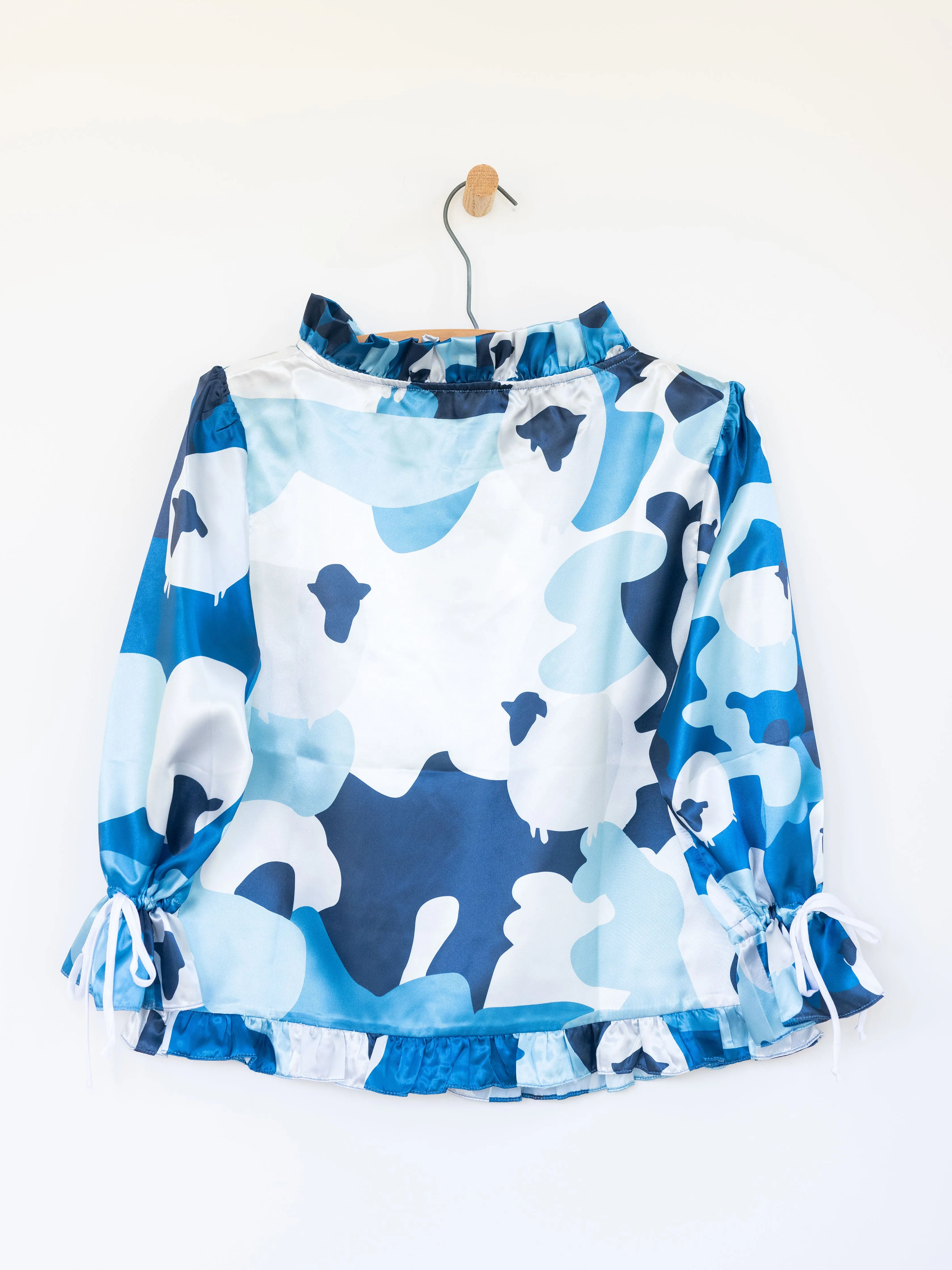 Sheep Camo Ruffled Audrey with Bows