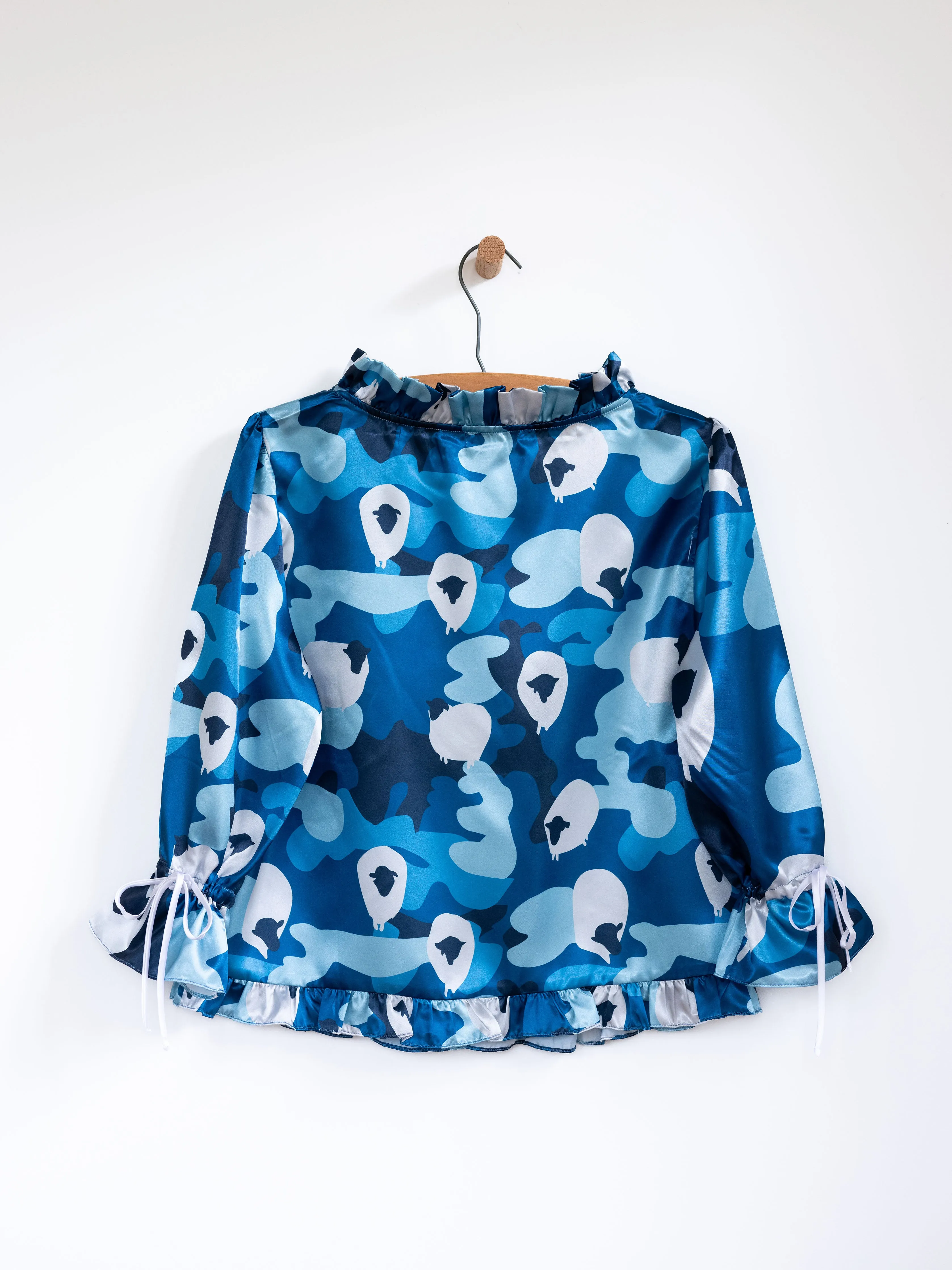 Sheep Camo Ruffled Audrey with Bows