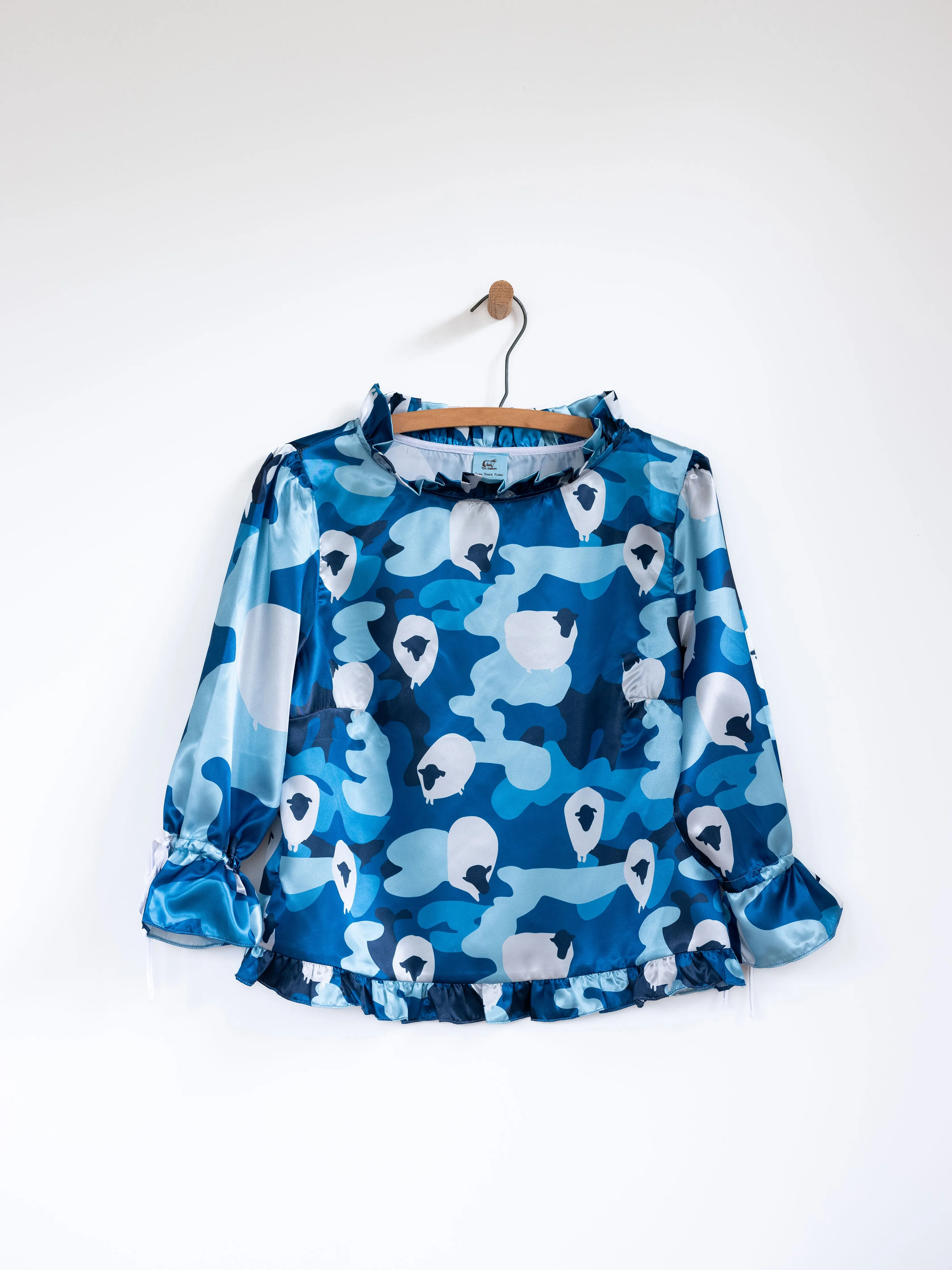 Sheep Camo Ruffled Audrey with Bows