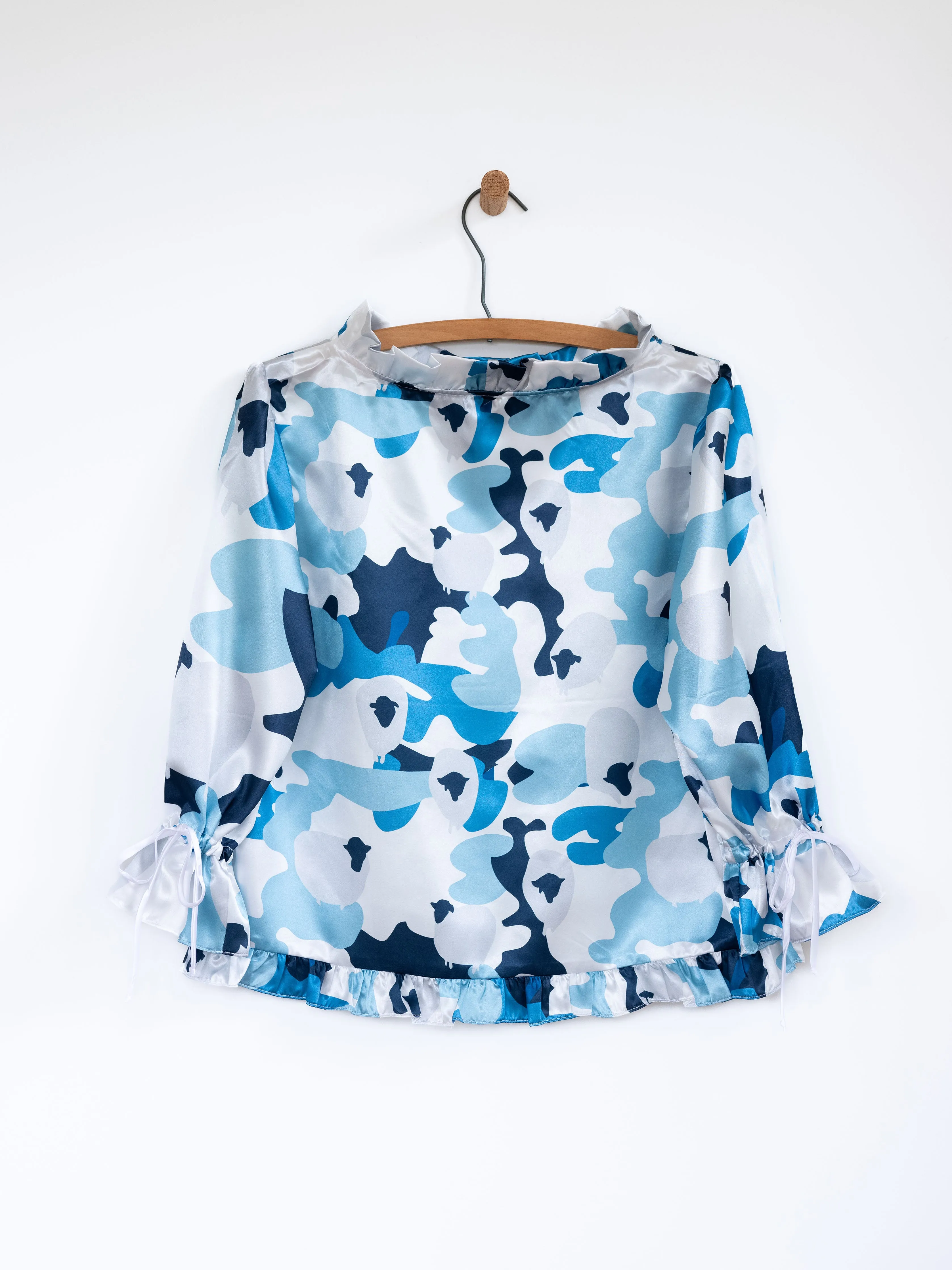 Sheep Camo Ruffled Audrey with Bows