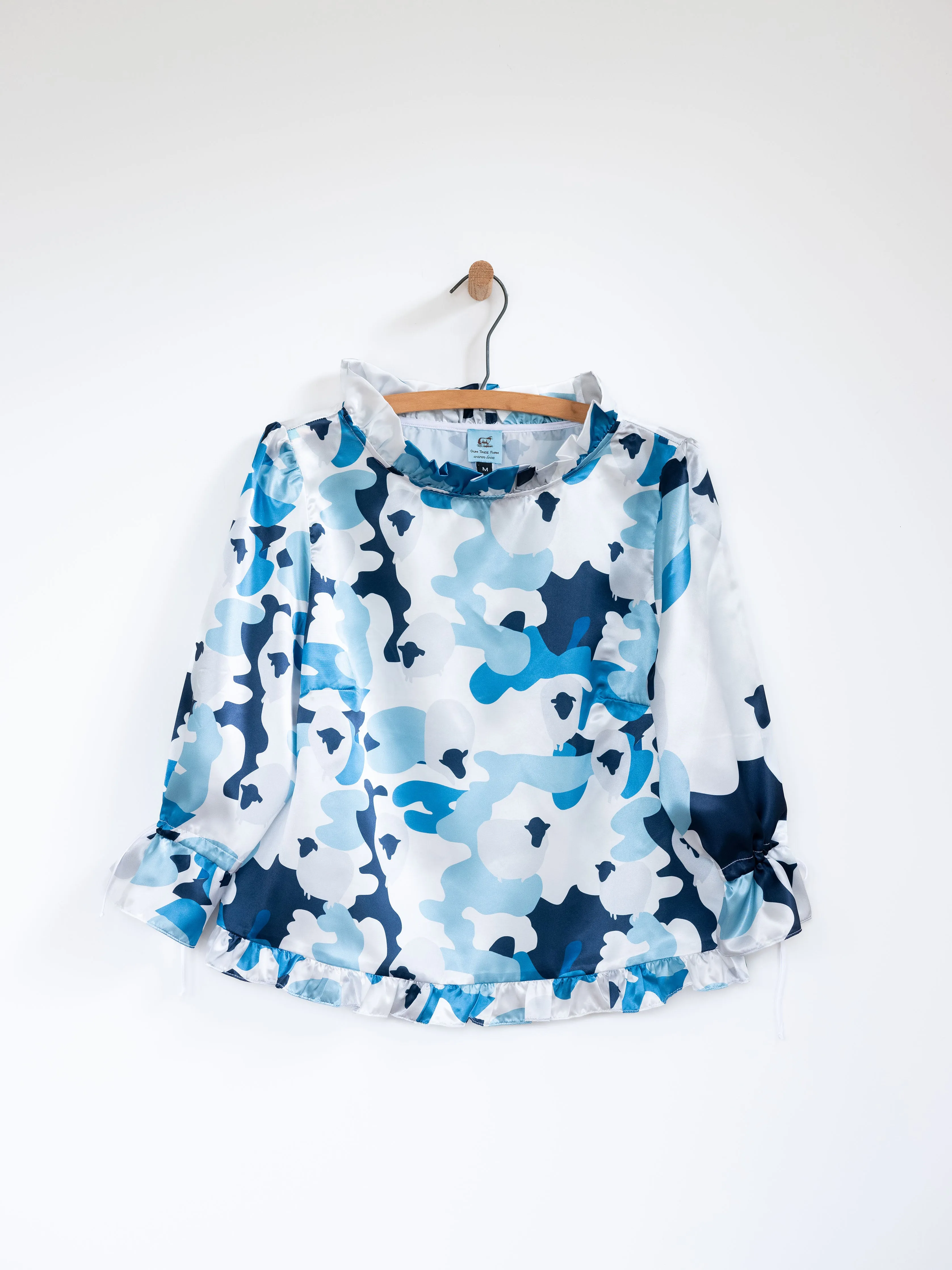 Sheep Camo Ruffled Audrey with Bows