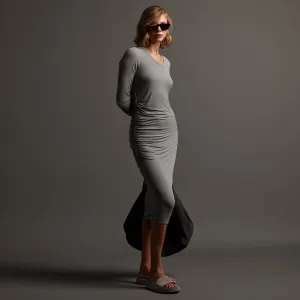 Shoreline Ruched Dress - Silver Grey