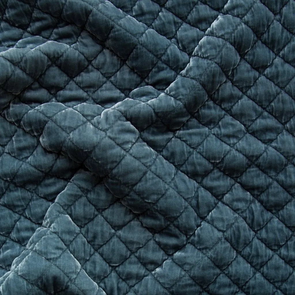 Silk Velvet Quilted Deluxe Sham - Mineral
