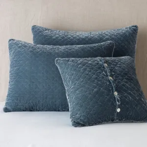 Silk Velvet Quilted Deluxe Sham - Mineral