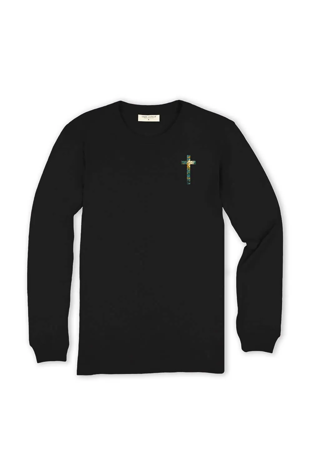 Simply Southern Plus Size Long Sleeve Broken Pieces T-Shirt for Women in Black  | EXT-LS-BROKEN-BLACK