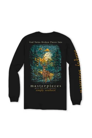 Simply Southern Plus Size Long Sleeve Broken Pieces T-Shirt for Women in Black  | EXT-LS-BROKEN-BLACK