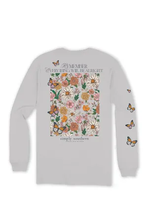 Simply Southern Plus Size Long Sleeve Remember T-Shirt for Women in White Water | EXT-LS-REMEMBER-WHITEWATER