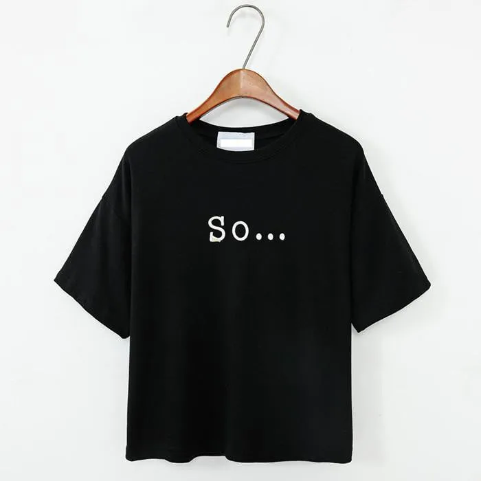 Style Women's T Shirt Women Tops Loose Embroidered Letters Cotton Short Sleeve T-shirt Female T Shirts