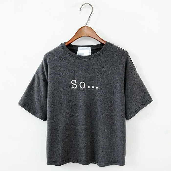 Style Women's T Shirt Women Tops Loose Embroidered Letters Cotton Short Sleeve T-shirt Female T Shirts