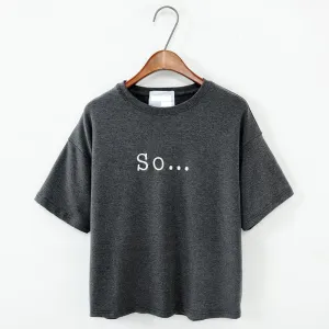 Style Women's T Shirt Women Tops Loose Embroidered Letters Cotton Short Sleeve T-shirt Female T Shirts