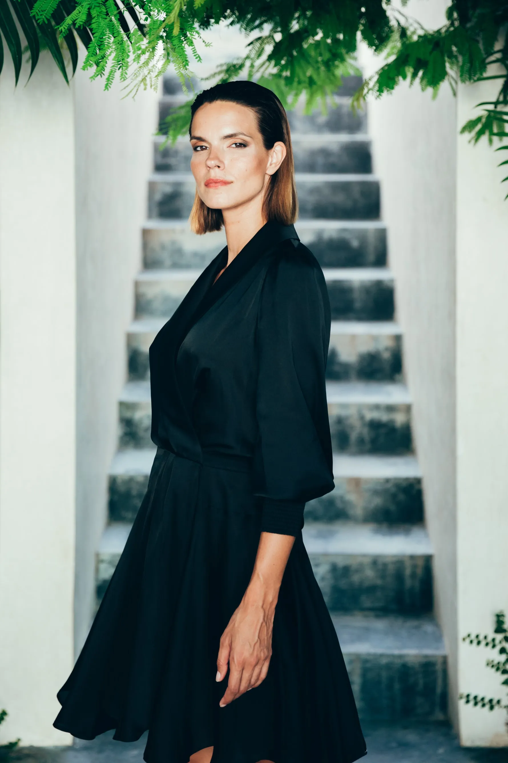 SukiSo Women's Elsa Wrap Dress in Black