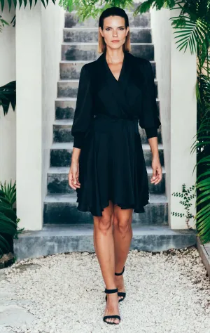 SukiSo Women's Elsa Wrap Dress in Black