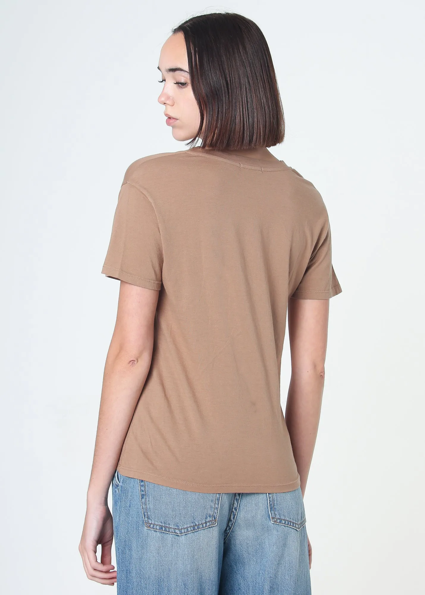 Supima Cotton Deep V Neck Tee