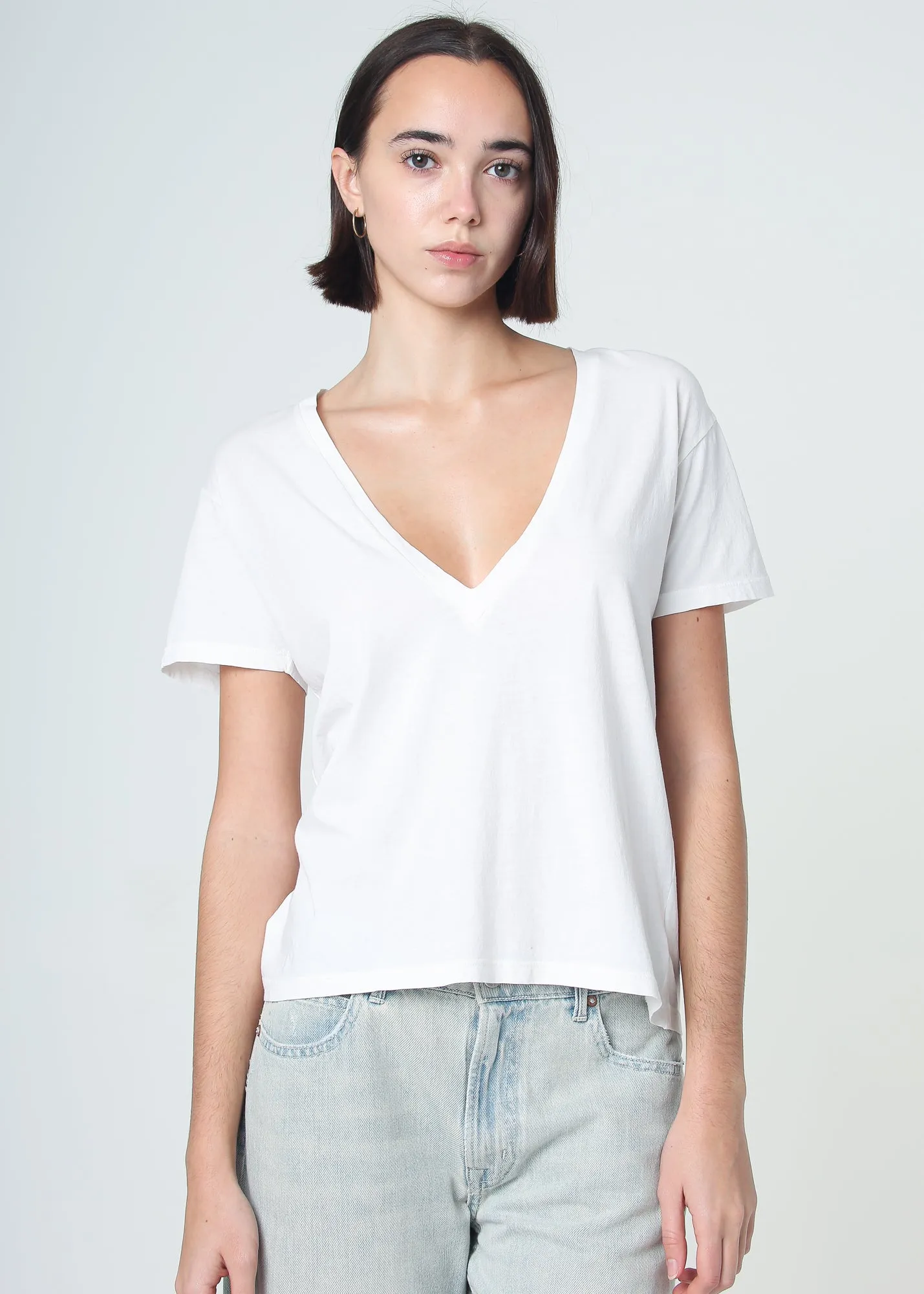 Supima Cotton Deep V Neck Tee