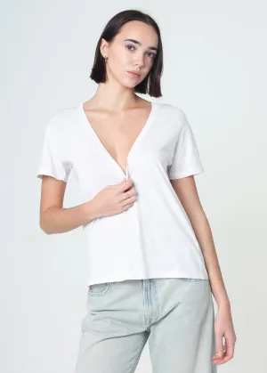 Supima Cotton Deep V Neck Tee