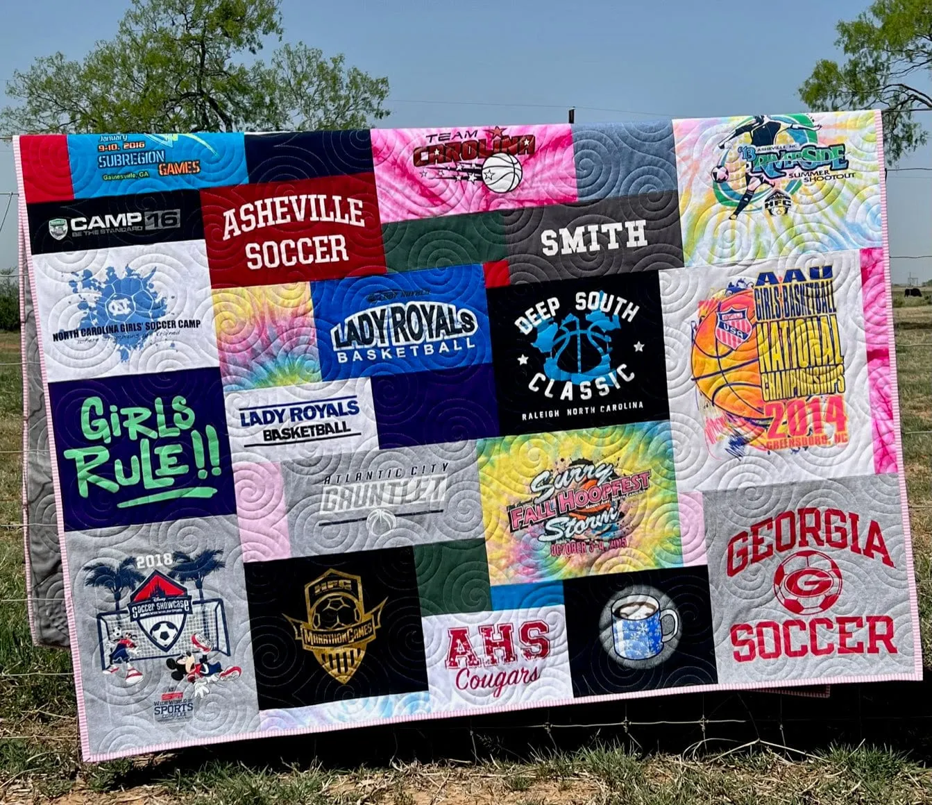T-Shirt Quilt Custom DEPOSIT Memory Blanket Graduation Gift Tee Handmade Keepsake Personalized Modern Design Sport Clothing College Birthday