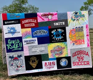T-Shirt Quilt Custom DEPOSIT Memory Blanket Graduation Gift Tee Handmade Keepsake Personalized Modern Design Sport Clothing College Birthday