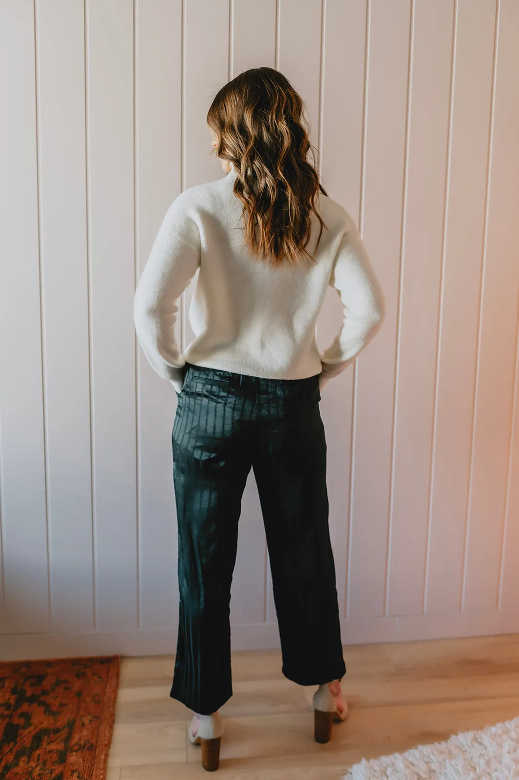 The Holly Satin Pant - Pine