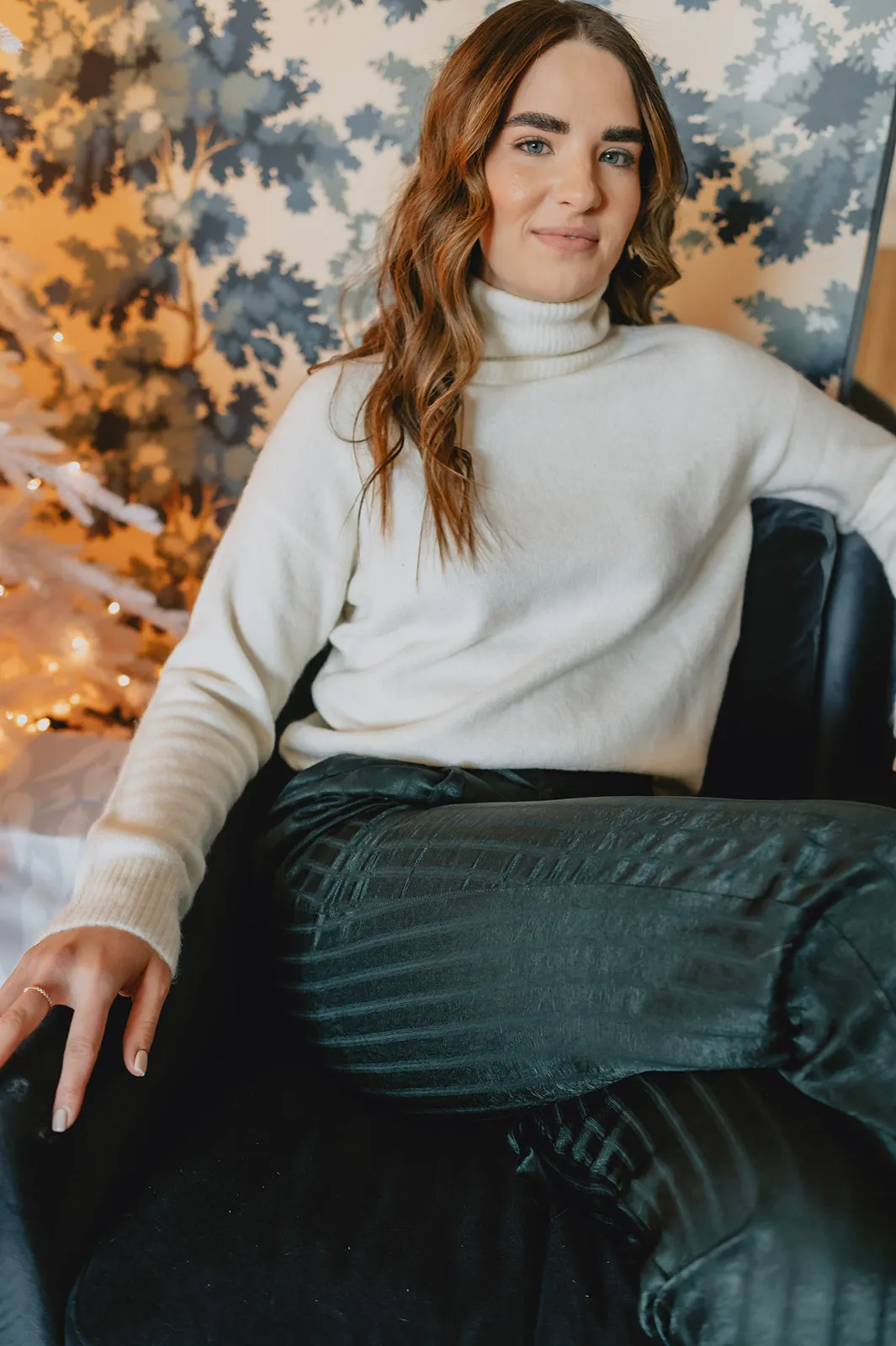 The Holly Satin Pant - Pine