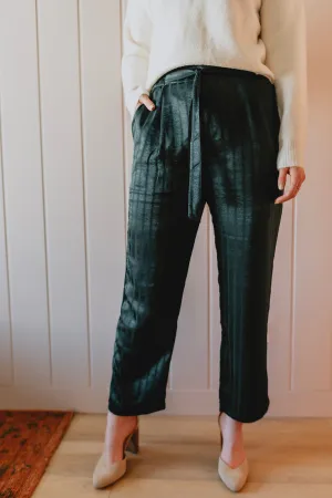 The Holly Satin Pant - Pine