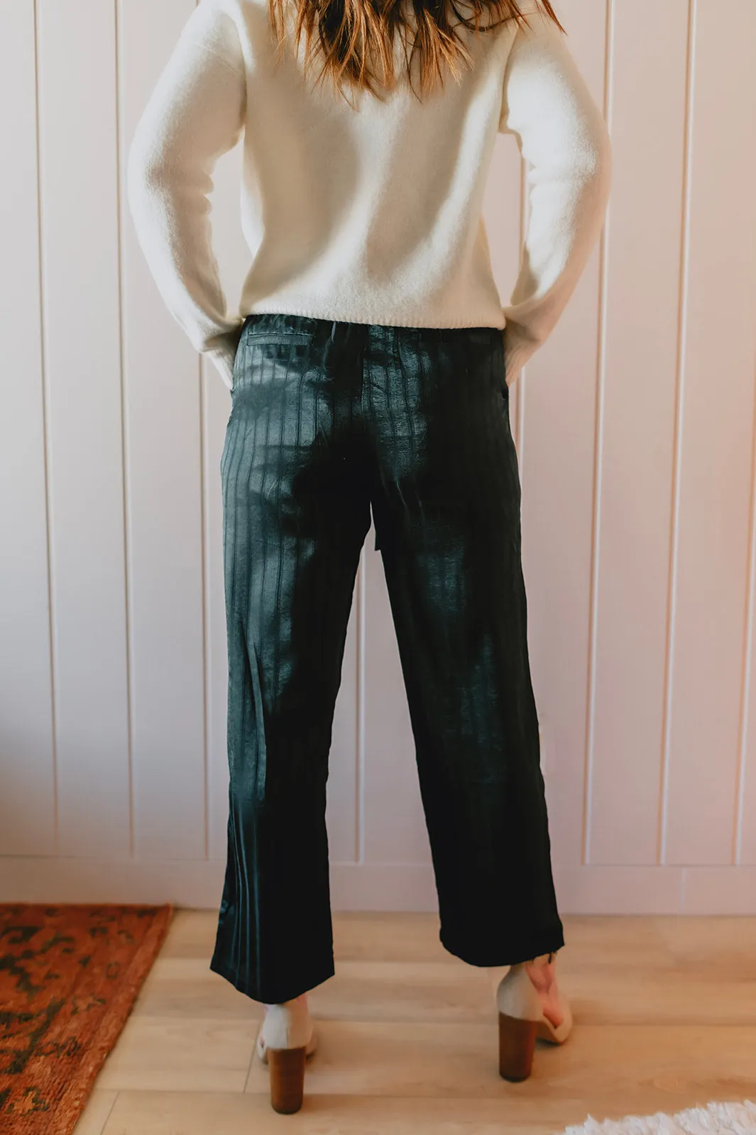 The Holly Satin Pant - Pine