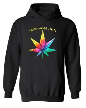 Things cannab*s treats hoodie, colorful leaf hoodie