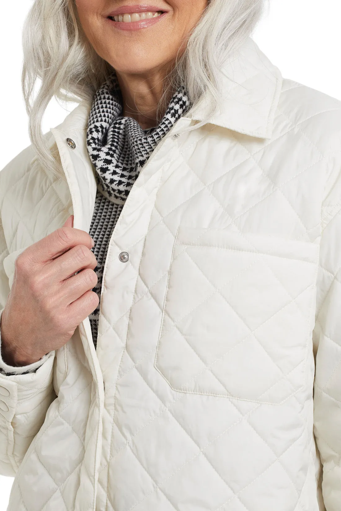 Tribal Quilted Shacket With Side Pockets