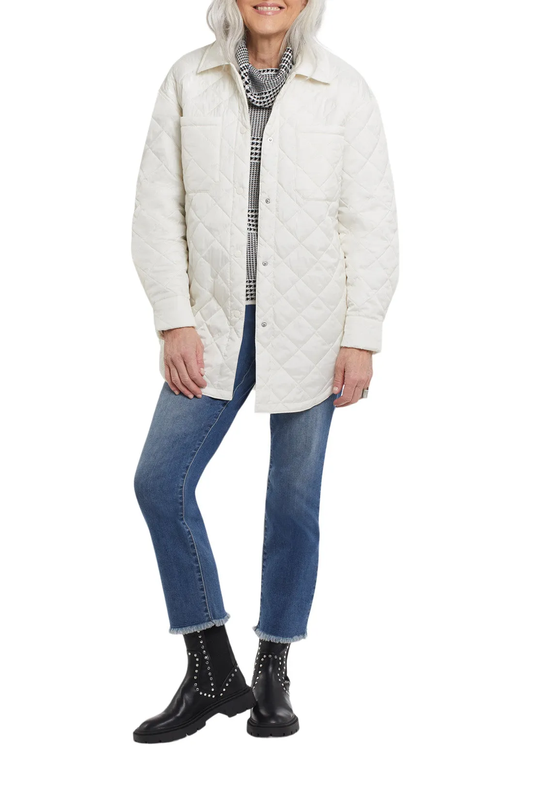 Tribal Quilted Shacket With Side Pockets