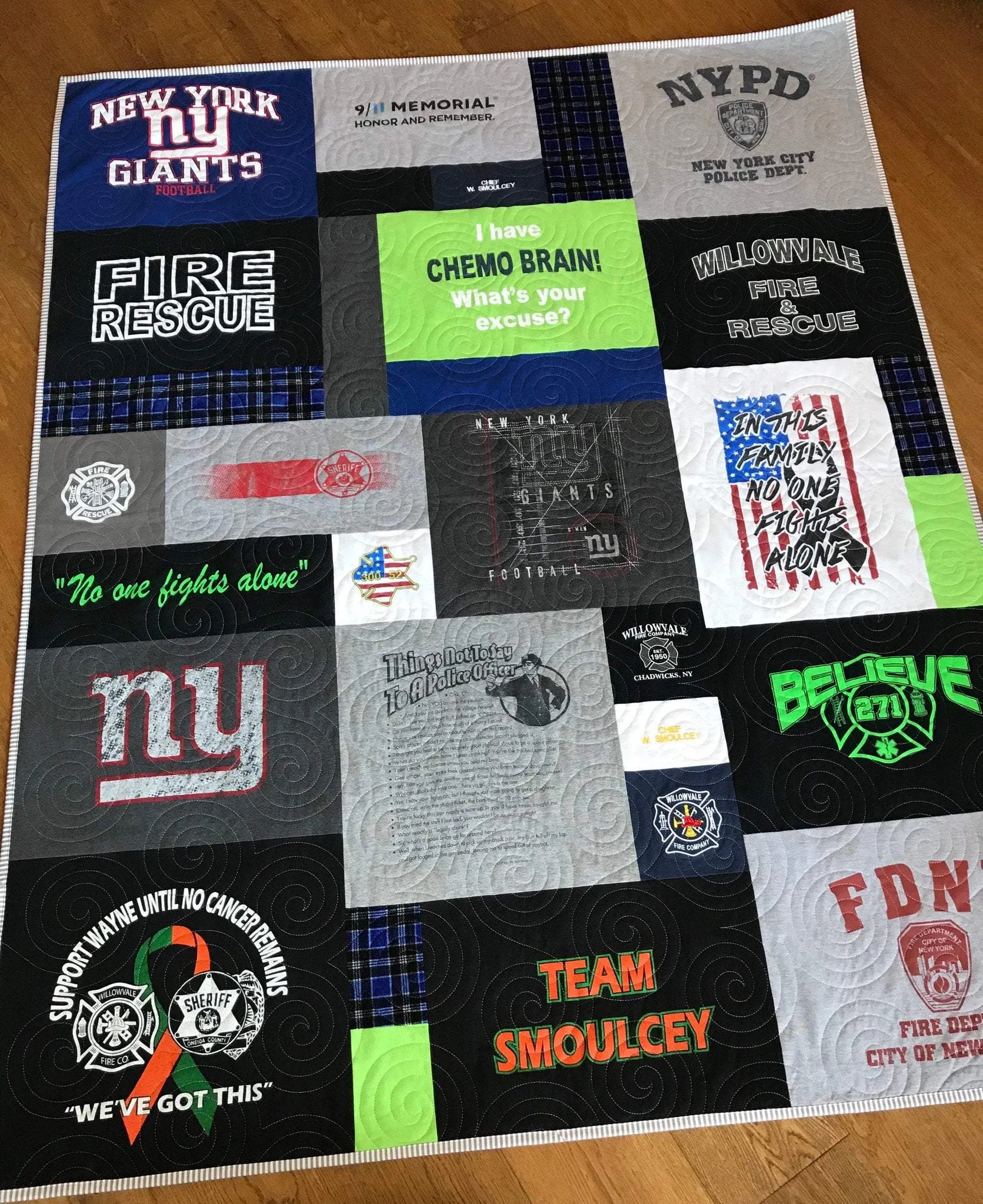 TShirt Blanket Memory Quilt DEPOSIT Graduation Birthday Gift Handmade Keepsake Custom Personalized Mosaic Modern Lap Quilts Family Throw