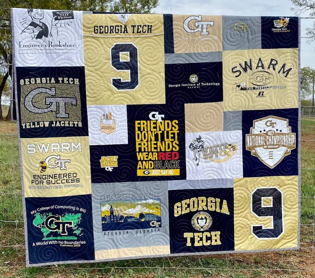TShirt Blanket Memory Quilt DEPOSIT Graduation Birthday Gift Handmade Keepsake Custom Personalized Mosaic Modern Lap Quilts Family Throw