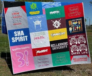 TShirt Blanket Memory Quilt DEPOSIT Graduation Birthday Gift Handmade Keepsake Custom Personalized Mosaic Modern Lap Quilts Family Throw