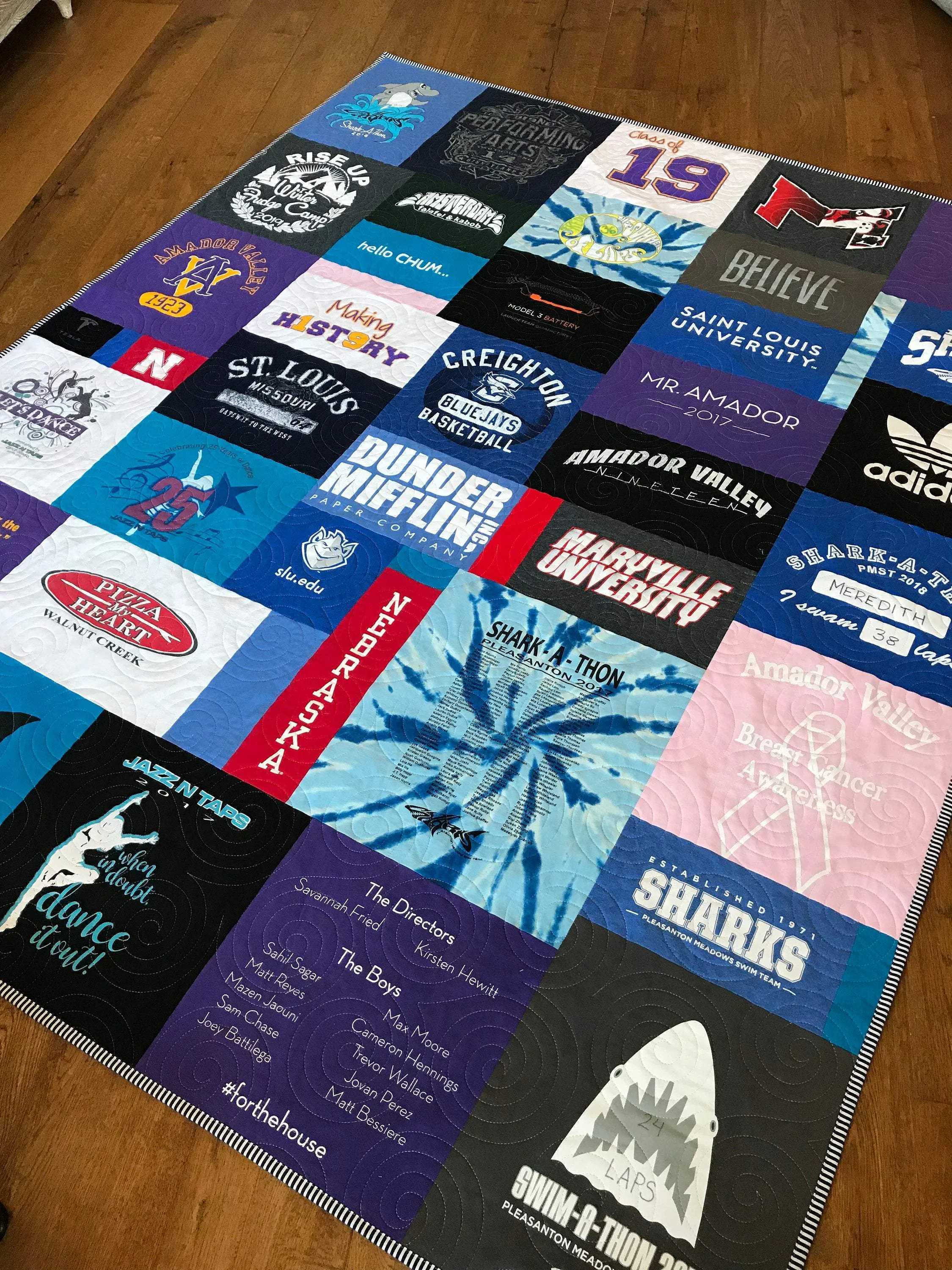 TShirt Blanket Memory Quilt DEPOSIT Graduation Birthday Gift Handmade Keepsake Custom Personalized Mosaic Modern Lap Quilts Family Throw