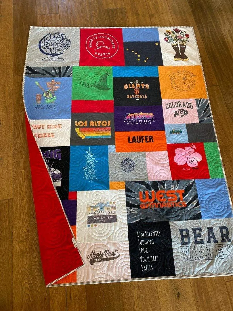 TShirt Blanket Memory Quilt DEPOSIT Graduation Birthday Gift Handmade Keepsake Custom Personalized Mosaic Modern Lap Quilts Family Throw