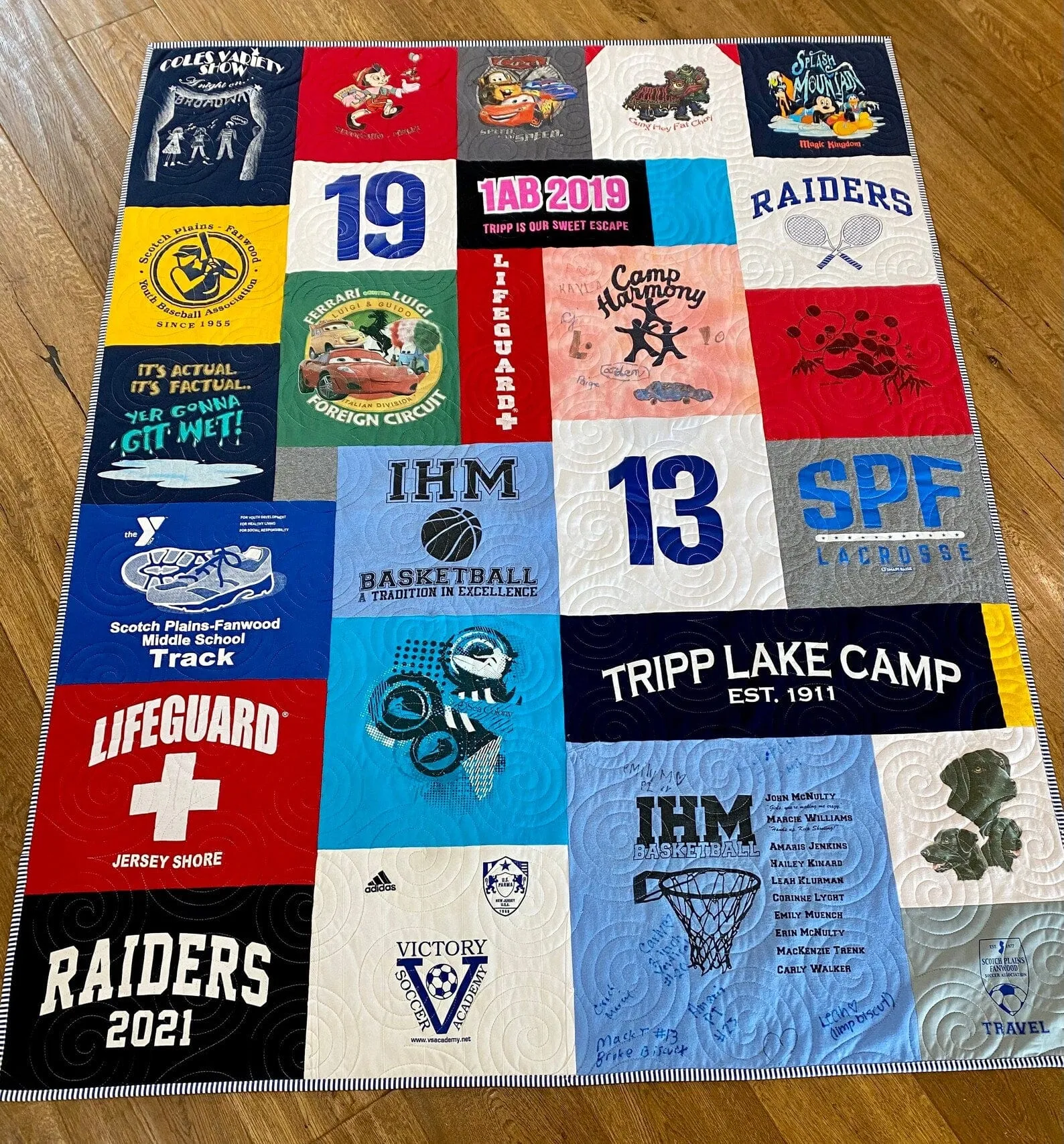 TShirt Quilt Custom Memory Blanket made from Tee Shirts Graduation Birthday College University Gift Memorial Sports Jersey Keepsake Quality