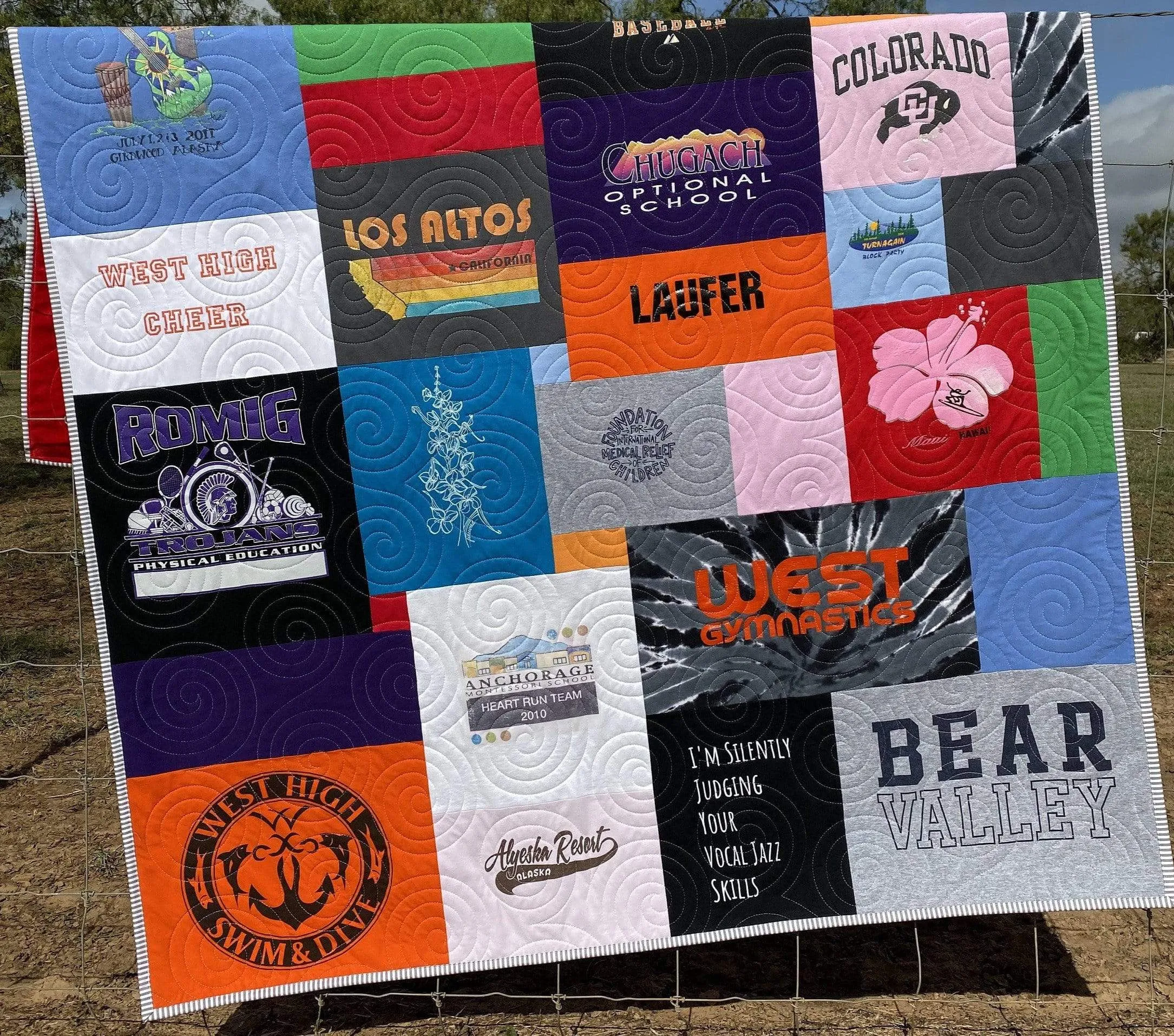 TShirt Quilt Custom Memory Blanket made from Tee Shirts Graduation Birthday College University Gift Memorial Sports Jersey Keepsake Quality