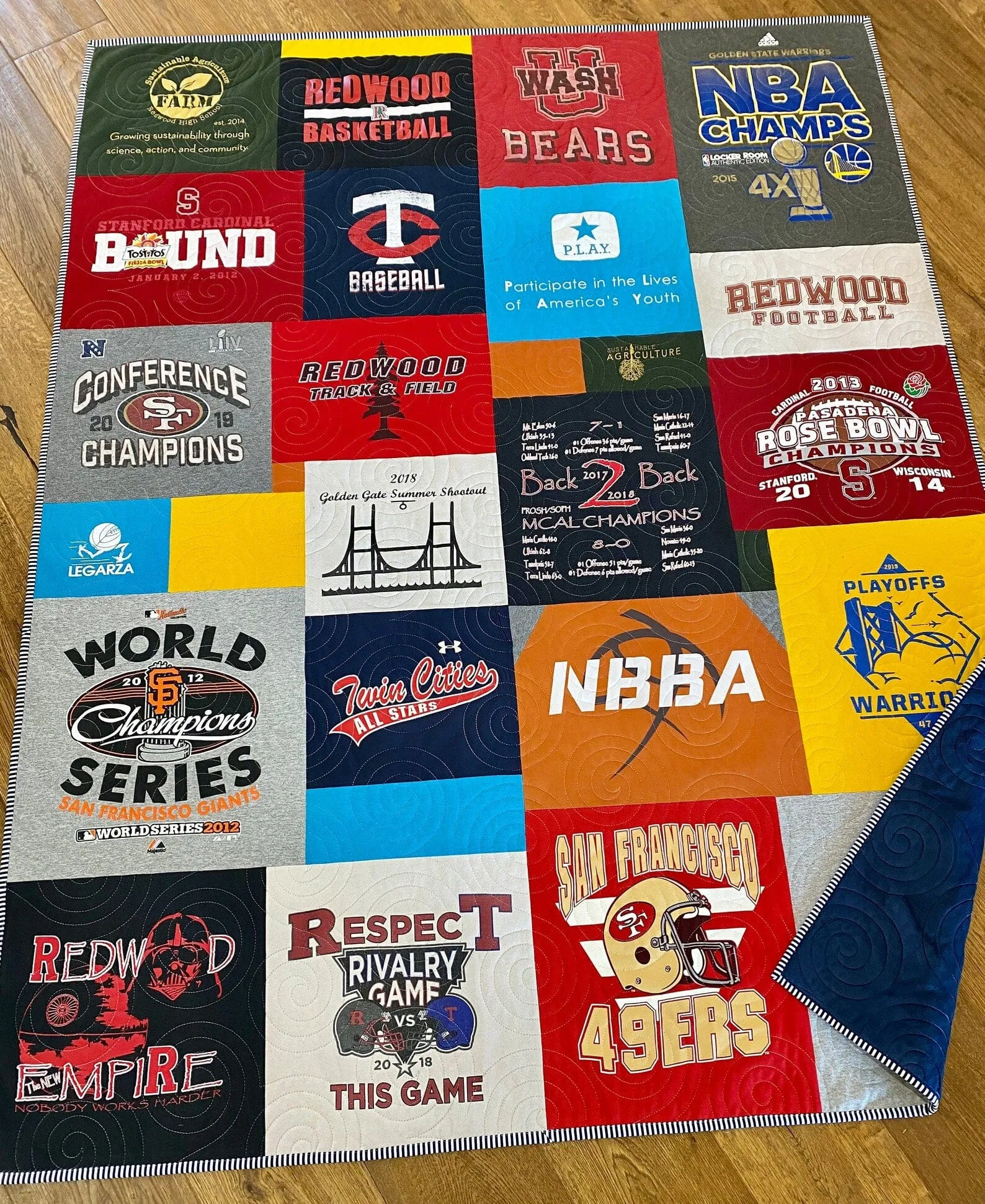 TShirt Quilt Custom Memory Blanket made from Tee Shirts Graduation Birthday College University Gift Memorial Sports Jersey Keepsake Quality