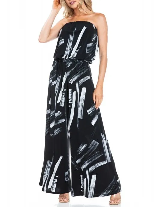 Tube Jumpsuit - Black/White