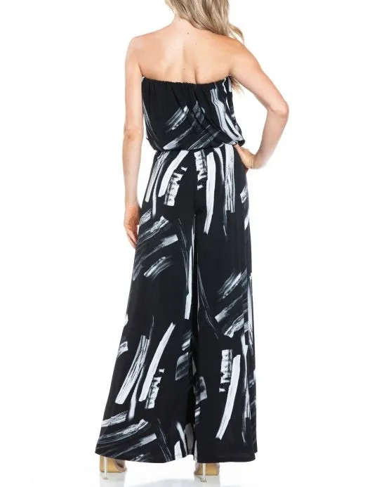 Tube Jumpsuit - Black/White