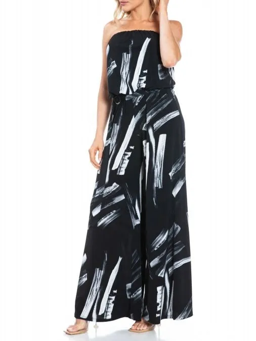 Tube Jumpsuit - Black/White