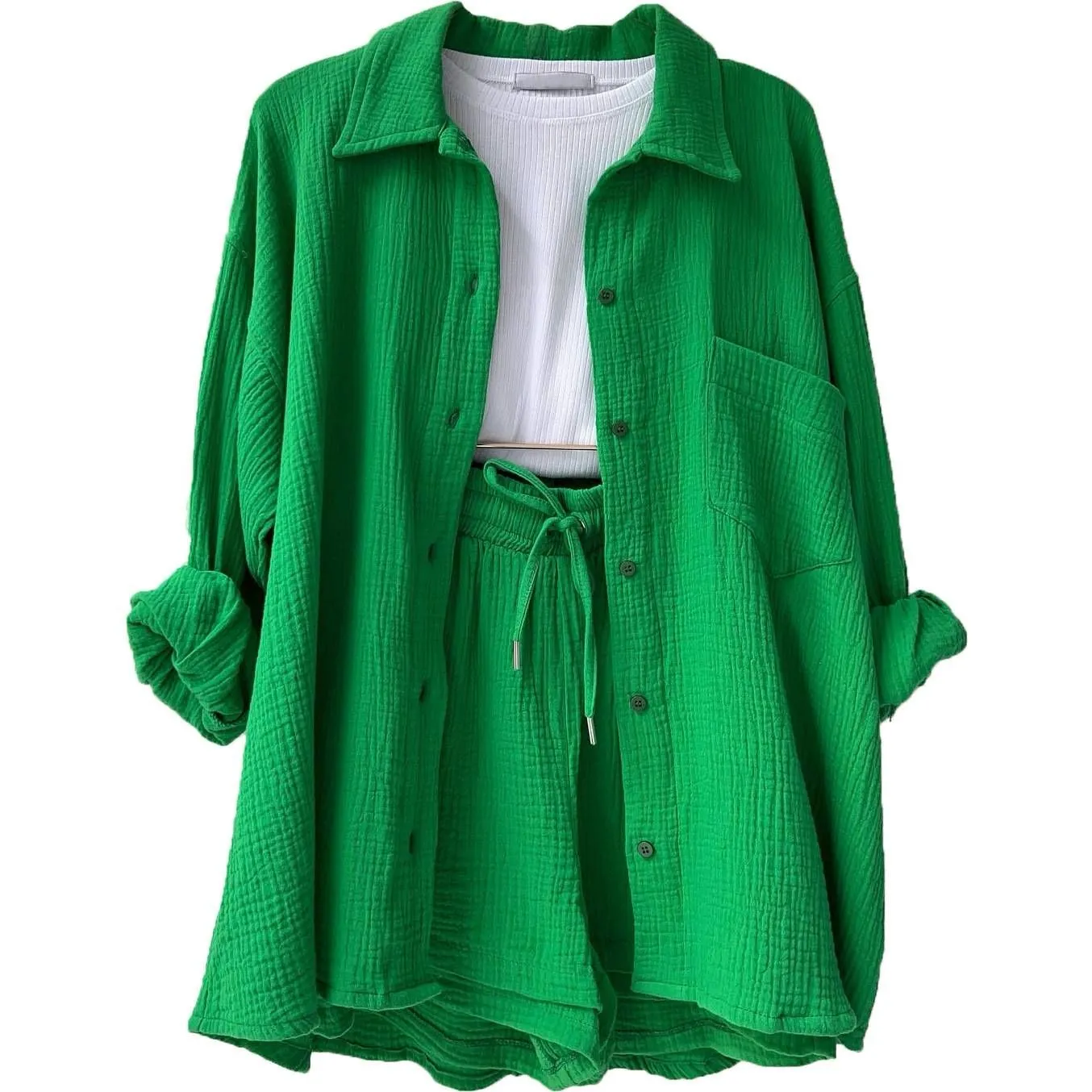 Two-piece long-sleeved shirt women's casual suit