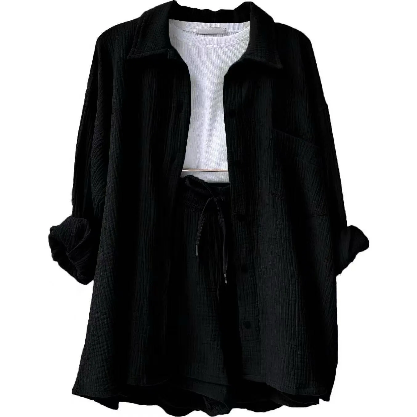 Two-piece long-sleeved shirt women's casual suit