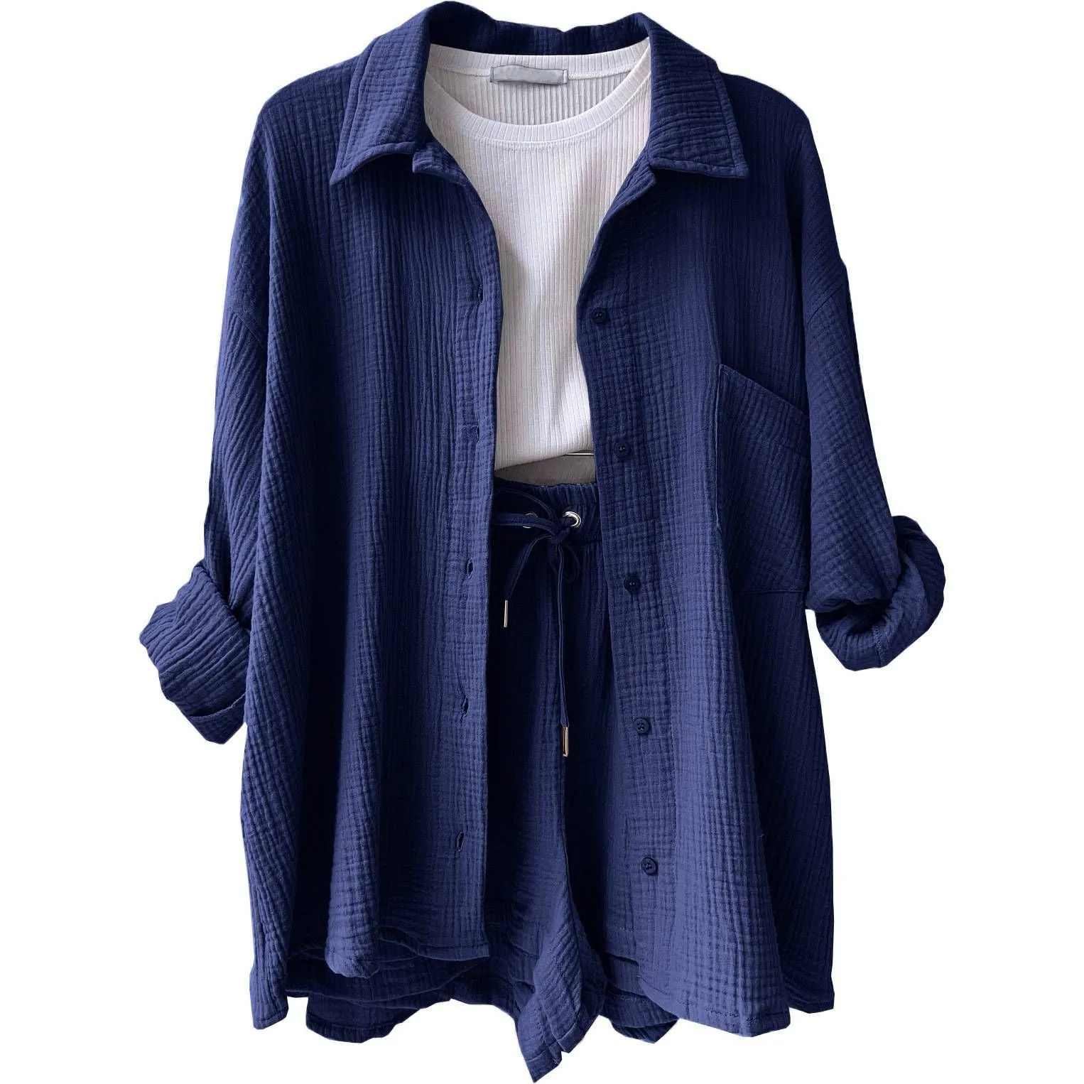 Two-piece long-sleeved shirt women's casual suit