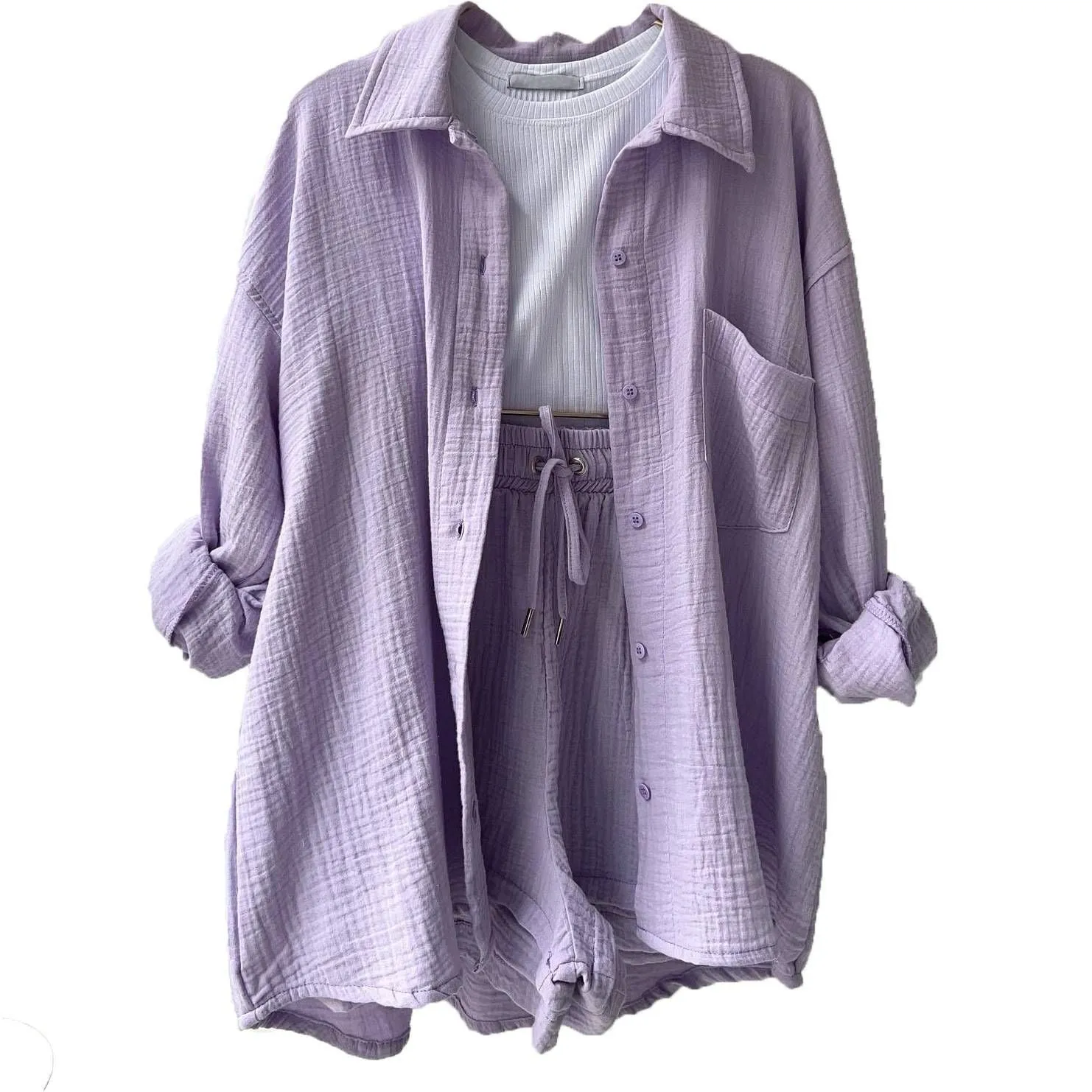Two-piece long-sleeved shirt women's casual suit