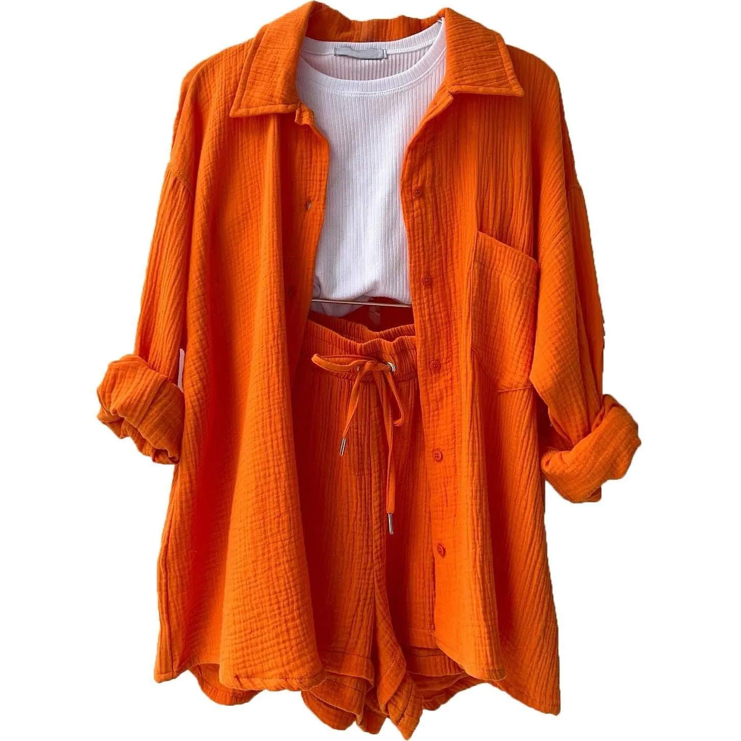 Two-piece long-sleeved shirt women's casual suit