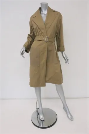 Vanessa Bruno Trench Coat Gatsby Khaki Cotton Gabardine Size 38 Belted Jacket