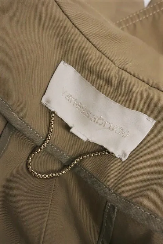 Vanessa Bruno Trench Coat Gatsby Khaki Cotton Gabardine Size 38 Belted Jacket