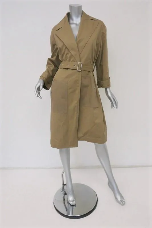 Vanessa Bruno Trench Coat Gatsby Khaki Cotton Gabardine Size 38 Belted Jacket
