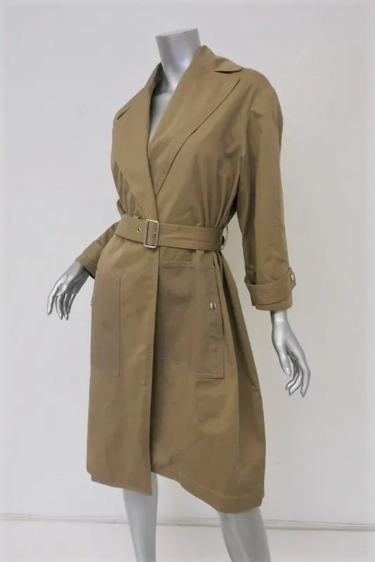 Vanessa Bruno Trench Coat Gatsby Khaki Cotton Gabardine Size 38 Belted Jacket