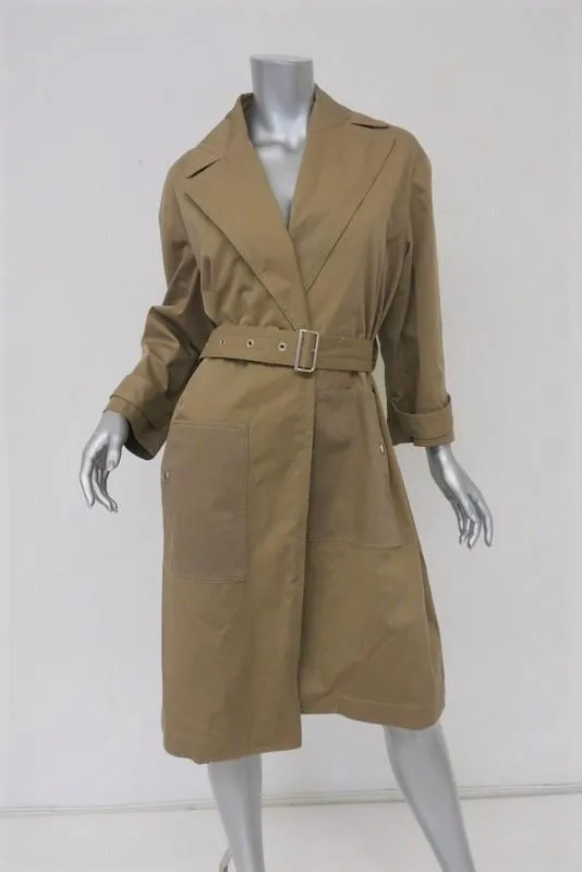 Vanessa Bruno Trench Coat Gatsby Khaki Cotton Gabardine Size 38 Belted Jacket
