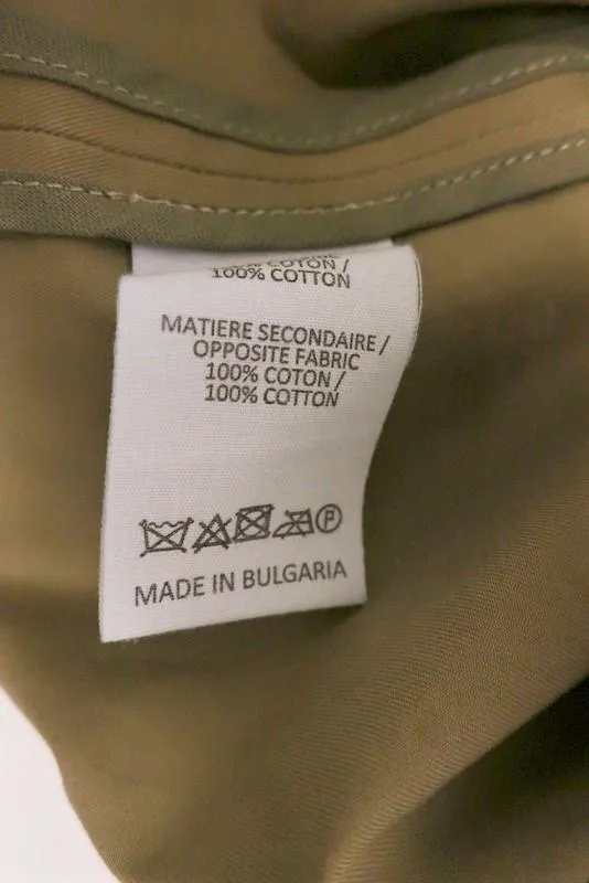 Vanessa Bruno Trench Coat Gatsby Khaki Cotton Gabardine Size 38 Belted Jacket